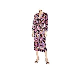 TOPSHOP Women’s 8 Faux Wrap Floral V Neck Midi Dress Wedding Guest Romantic